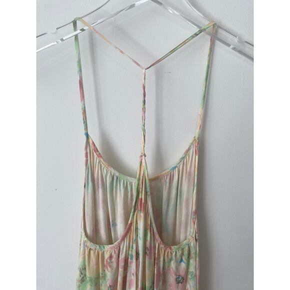 NAF NAF FLORAL RACERBACK RUFFLE MAXI DRESS SIZE MEDIUM - Picture 5 of 8